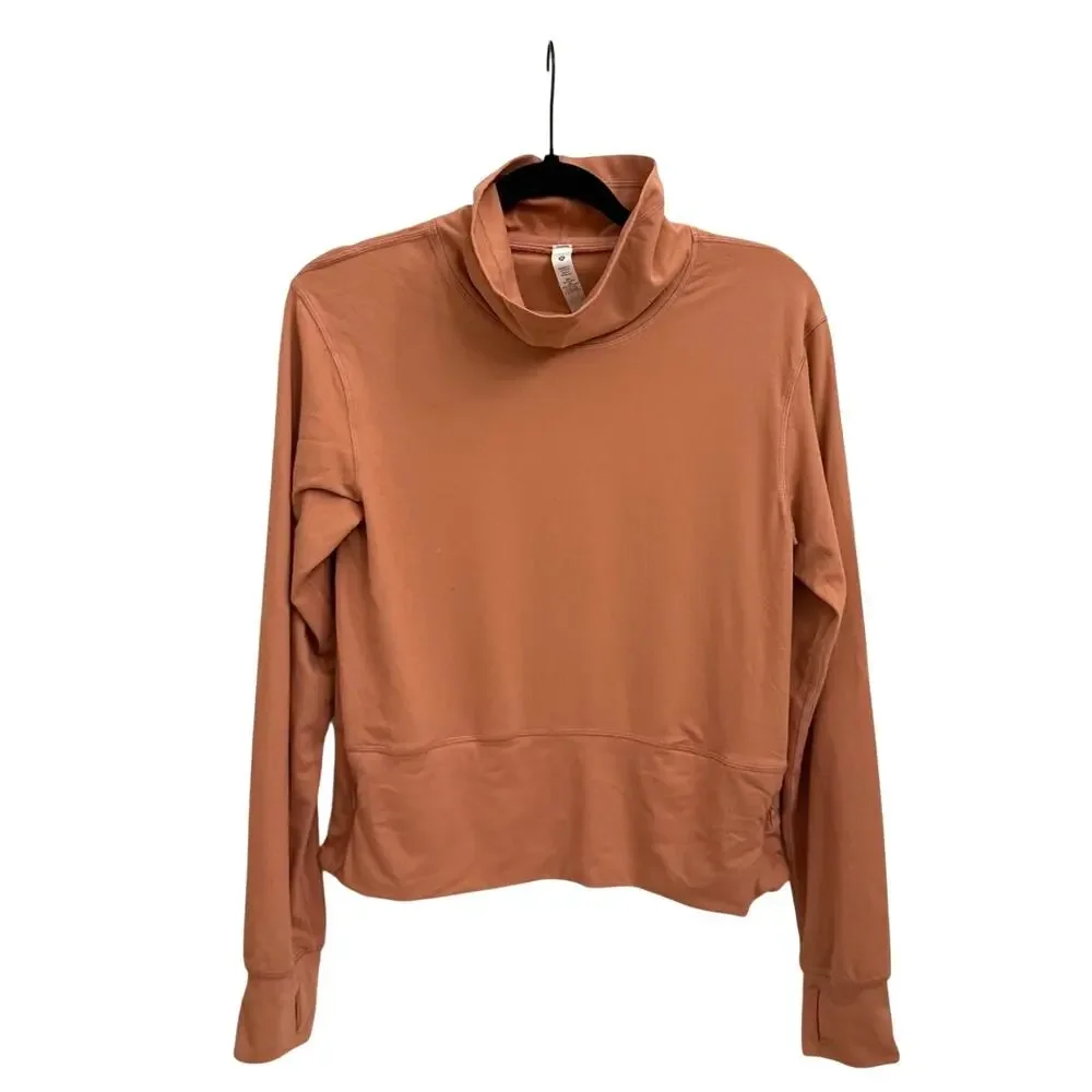 Lululemon Coral Ready to Rulu Pullover Long Sleeve Turtleneck Shirt Size 4